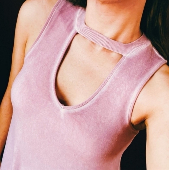 American Eagle AEO Pink Keyhole Tank Dress Dusty Rose Women's XXS Soft Flowy EUC - Picture 2 of 10